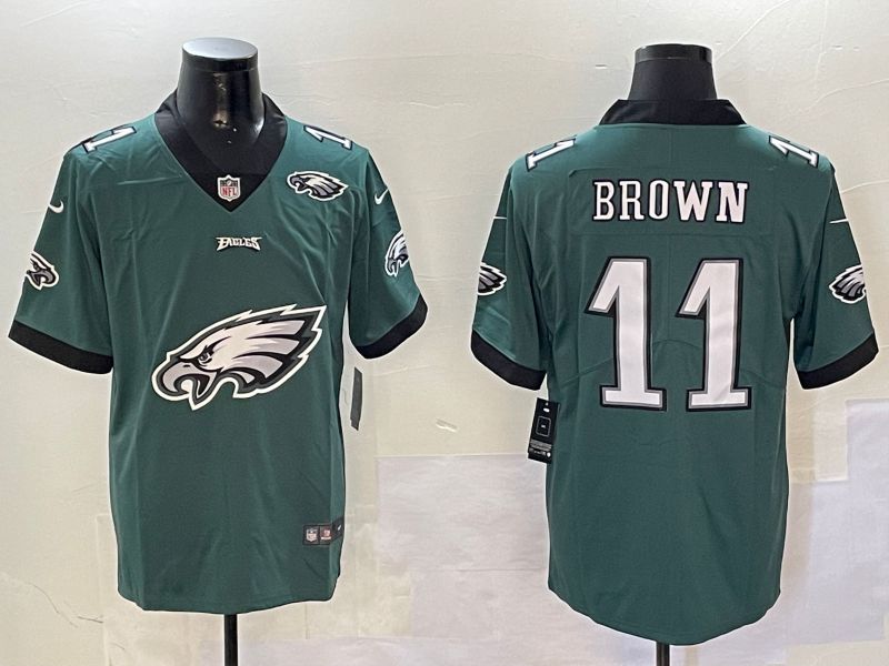 Men Philadelphia Eagles #11 Brown Green 2024 Nike Limited NFL Jersey style 01081->philadelphia eagles->NFL Jersey